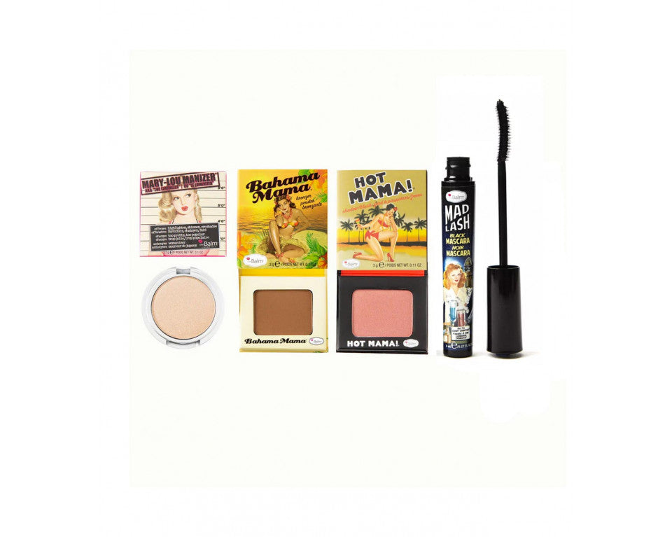 TRAVEL BAG SET 4PCS (BAHAMA MAMA-HOT MAMA-MARY LOU-MAD LASH) THEBALM