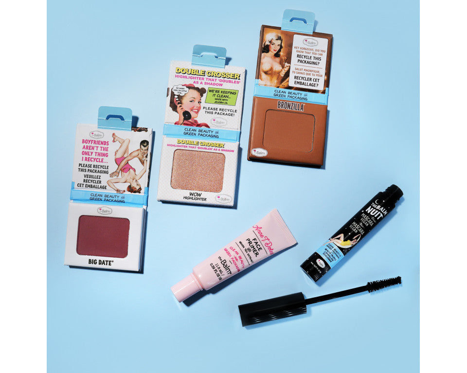 TRAVEL BAG C&G FAVORITES 5PC (ATD PRIMER 11.8ML -THEBALM NUIT - BIG DATE 3G-BRONZILLA 3G- DOUBLE CROSSER 3G) THEBALM